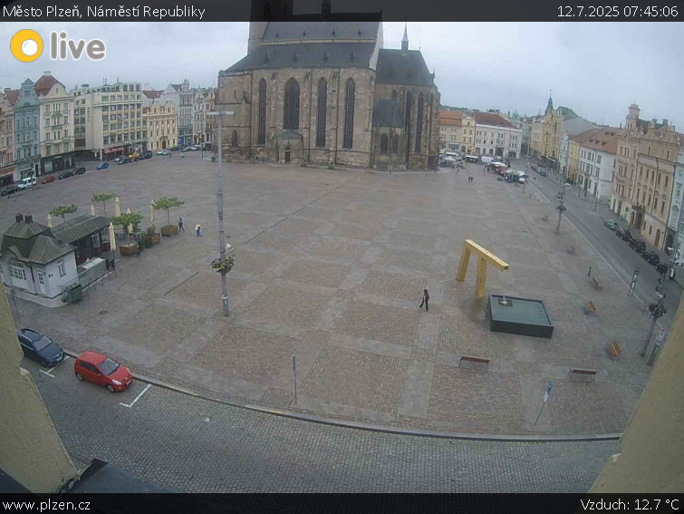Město Plzeň - Náměstí Republiky - 12.7.2025 v 07:45 Město Plzeň - Náměstí Republiky - 12.7.2025 v 07:45