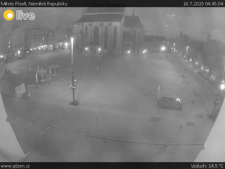 Město Plzeň - Náměstí Republiky - 16.7.2025 v 04:45 Město Plzeň - Náměstí Republiky - 16.7.2025 v 04:45