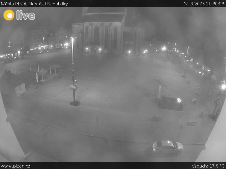 Město Plzeň - Náměstí Republiky - 31.8.2025 v 21:30 Město Plzeň - Náměstí Republiky - 31.8.2025 v 21:30