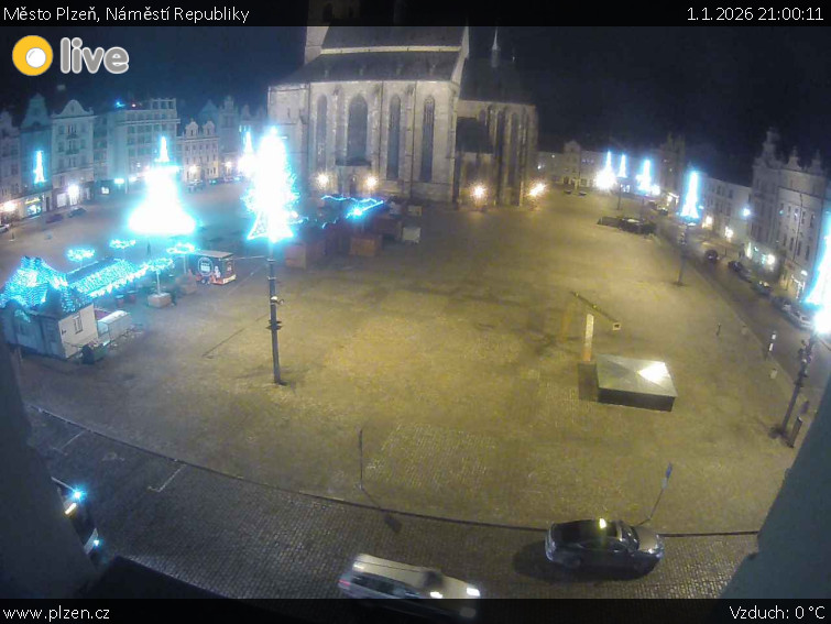 Město Plzeň - Náměstí Republiky - 1.1.2026 v 21:00