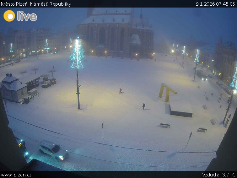 Město Plzeň - Náměstí Republiky - 9.1.2026 v 07:45