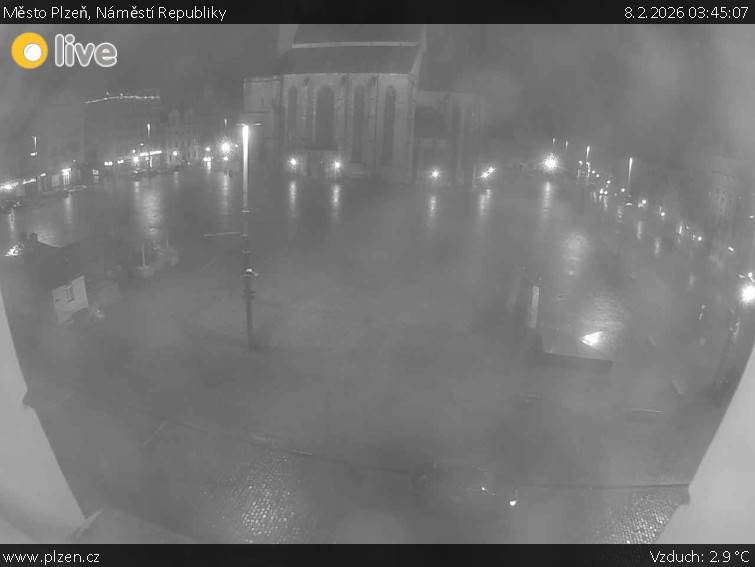 Město Plzeň - Náměstí Republiky - 8.2.2026 v 03:45