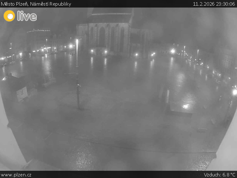 Město Plzeň - Náměstí Republiky - 11.2.2026 v 23:30
