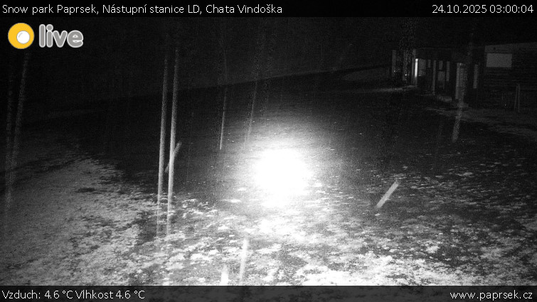 Snow park Paprsek - Nástupní stanice LD, Chata Vindoška - 24.10.2025 v 03:00 Snow park Paprsek - Nástupní stanice LD, Chata Vindoška - 24.10.2025 v 03:00