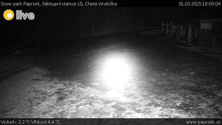 Snow park Paprsek - Nástupní stanice LD, Chata Vindoška - 31.10.2025 v 18:00 Snow park Paprsek - Nástupní stanice LD, Chata Vindoška - 31.10.2025 v 18:00