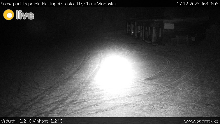 Snow park Paprsek - Nástupní stanice LD, Chata Vindoška - 17.12.2025 v 06:00