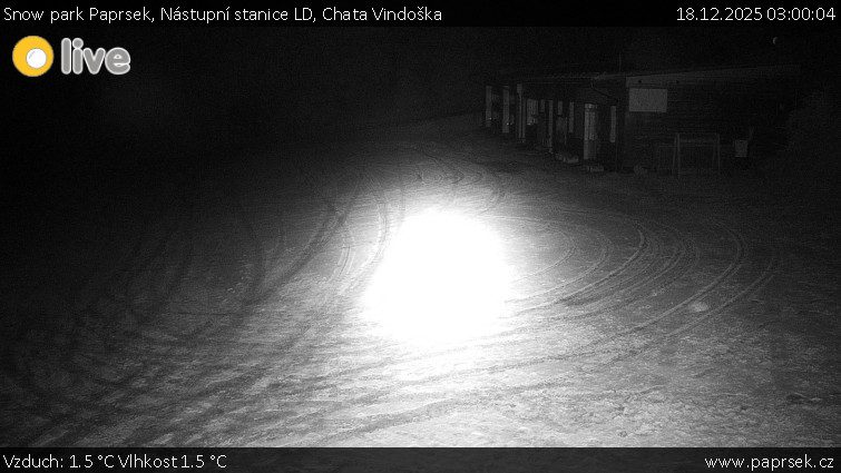 Snow park Paprsek - Nástupní stanice LD, Chata Vindoška - 18.12.2025 v 03:00
