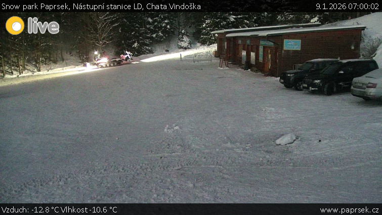 Snow park Paprsek - Nástupní stanice LD, Chata Vindoška - 9.1.2026 v 07:00