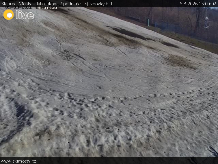 Skiareál Mosty u Jablunkova - Spodní část sjezdovky č. 1  - 5.3.2026 v 15:00