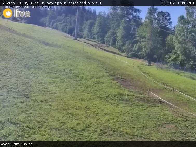 Skiareál Mosty u Jablunkova - Spodní část sjezdovky č. 1  - 6.6.2026 v 09:00