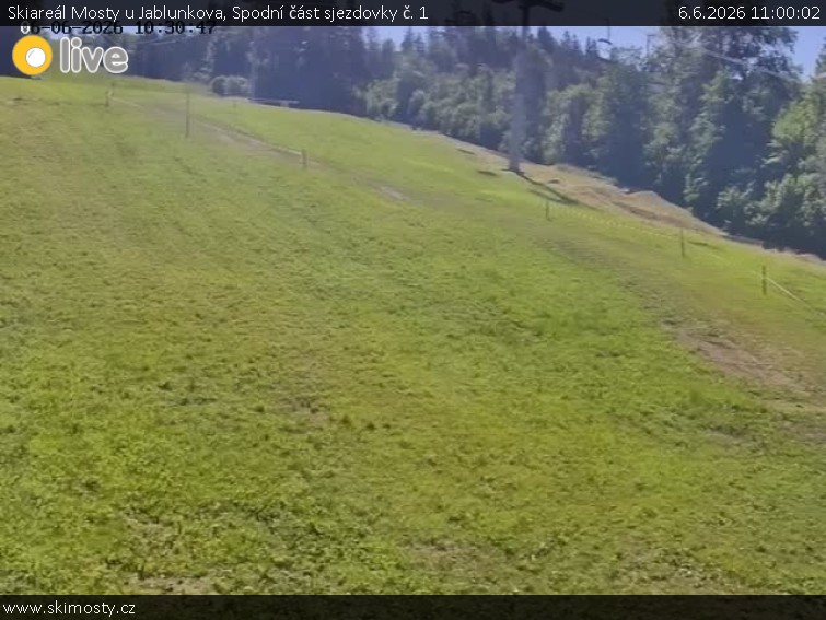 Skiareál Mosty u Jablunkova - Spodní část sjezdovky č. 1  - 6.6.2026 v 11:00