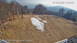 Vrchol Bouřňák, pohled na jih