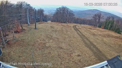 Vrchol Bouřňák, pohled na jih