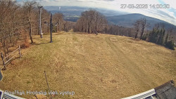 Vrchol Bouřňák, pohled na jih