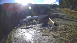 Modrá sjezdovka - dojezd k lanové dráze