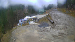 Modrá sjezdovka - dojezd k lanové dráze