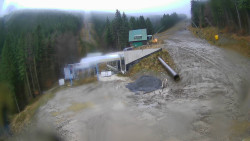 Modrá sjezdovka - dojezd k lanové dráze