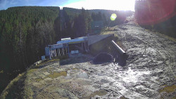 Modrá sjezdovka - dojezd k lanové dráze