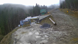 Modrá sjezdovka - dojezd k lanové dráze