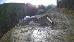 Modrá sjezdovka - dojezd k lanové dráze