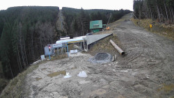 Modrá sjezdovka - dojezd k lanové dráze