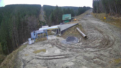 Modrá sjezdovka - dojezd k lanové dráze