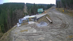 Modrá sjezdovka - dojezd k lanové dráze