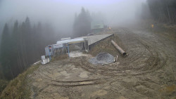 Modrá sjezdovka - dojezd k lanové dráze