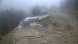 Modrá sjezdovka - dojezd k lanové dráze