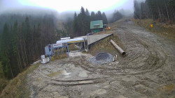 Modrá sjezdovka - dojezd k lanové dráze