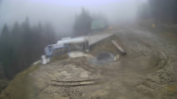 Modrá sjezdovka - dojezd k lanové dráze