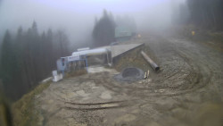 Modrá sjezdovka - dojezd k lanové dráze