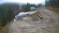 Modrá sjezdovka - dojezd k lanové dráze