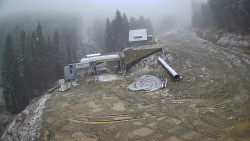 Modrá sjezdovka - dojezd k lanové dráze