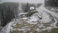 Modrá sjezdovka - dojezd k lanové dráze