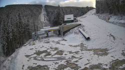 Modrá sjezdovka - dojezd k lanové dráze