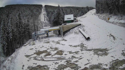 Modrá sjezdovka - dojezd k lanové dráze