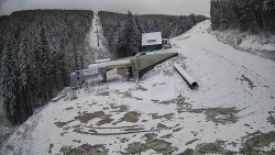 Modrá sjezdovka - dojezd k lanové dráze