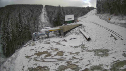 Modrá sjezdovka - dojezd k lanové dráze