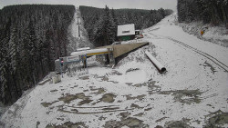 Modrá sjezdovka - dojezd k lanové dráze