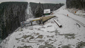 Červenohorské sedlo - Modrá sjezdovka - dojezd k lanové dráze - 19.11.2025 v 07:40 Červenohorské sedlo - Modrá sjezdovka - dojezd k lanové dráze - 19.11.2025 v 07:40