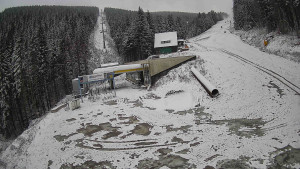 Červenohorské sedlo - Modrá sjezdovka - dojezd k lanové dráze - 19.11.2025 v 08:31 Červenohorské sedlo - Modrá sjezdovka - dojezd k lanové dráze - 19.11.2025 v 08:31