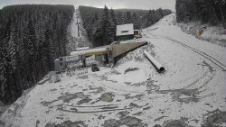 Modrá sjezdovka - dojezd k lanové dráze