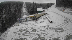 Modrá sjezdovka - dojezd k lanové dráze