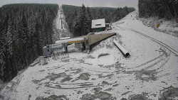 Modrá sjezdovka - dojezd k lanové dráze