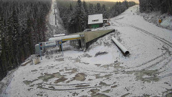 Modrá sjezdovka - dojezd k lanové dráze