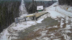 Modrá sjezdovka - dojezd k lanové dráze