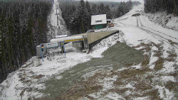 Modrá sjezdovka - dojezd k lanové dráze