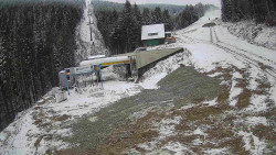 Modrá sjezdovka - dojezd k lanové dráze