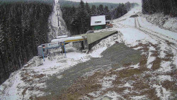 Modrá sjezdovka - dojezd k lanové dráze